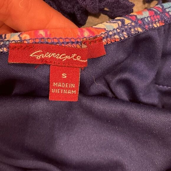 NEW Blue and Neon Sleeveless Floral Maxi Dress with Crochet Back.Size S - Picture 15 of 17